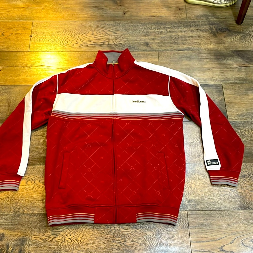 Vintage Y2K echo Unlimited maroon zip up track jacket large